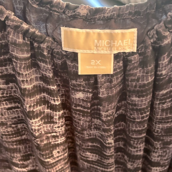 MICHAEL Michael Kors Reptile Print Smocked Purple Dress - Picture 3 of 4